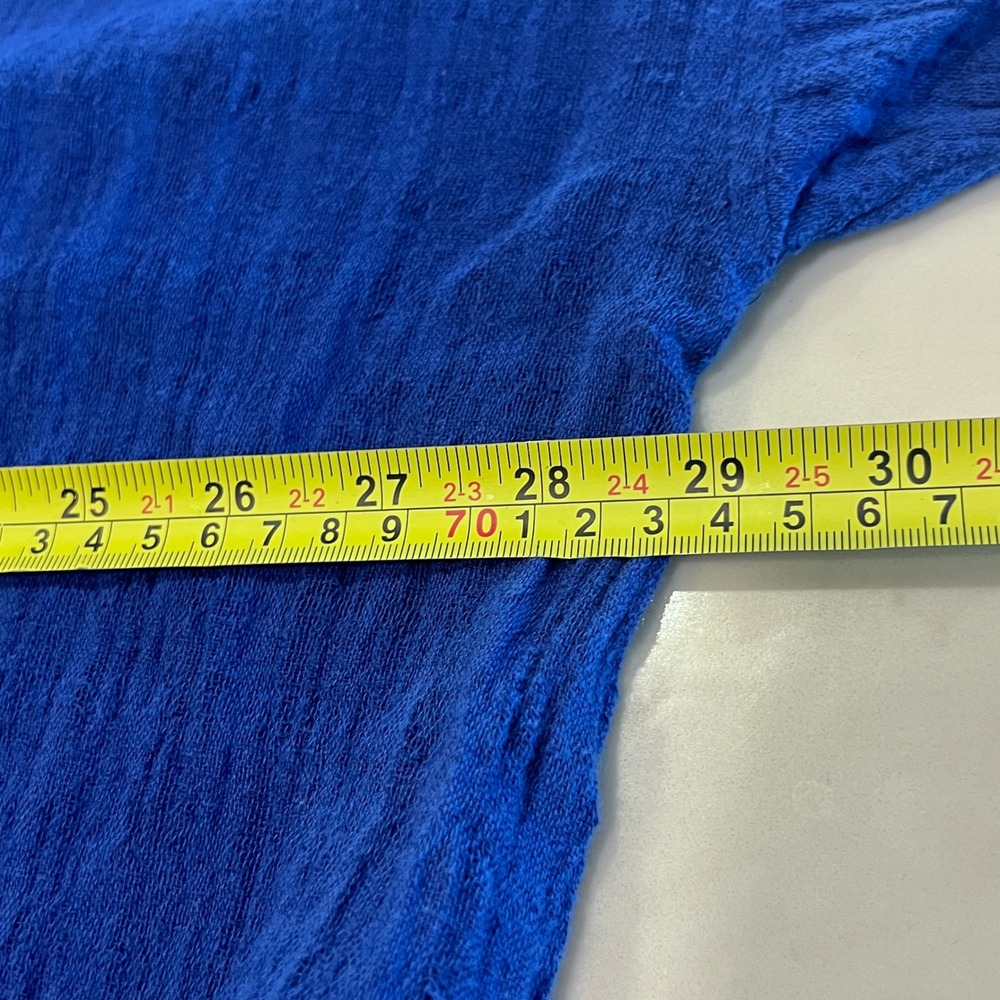 Soft Surroundings Blue Gauze Button Front Tunic Top 2X Lagenlook Boho READ - Picture 7 of 9